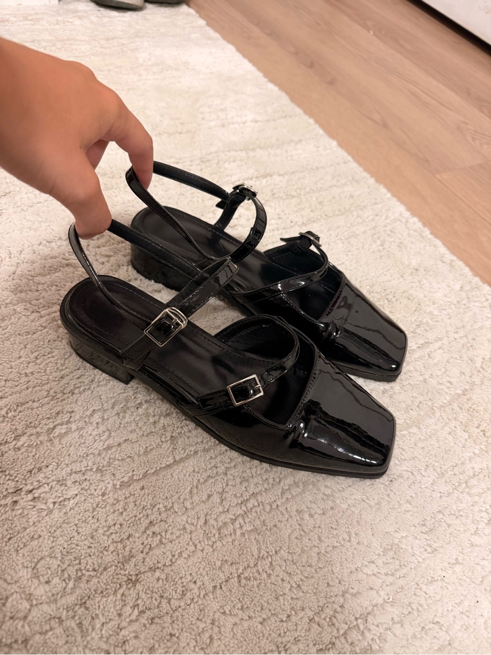 Amazon Black Patent Slingback Mary Jane Heels